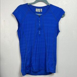 Athleta Royal Blue 1/4 Zip Athletic Tank Top Medium